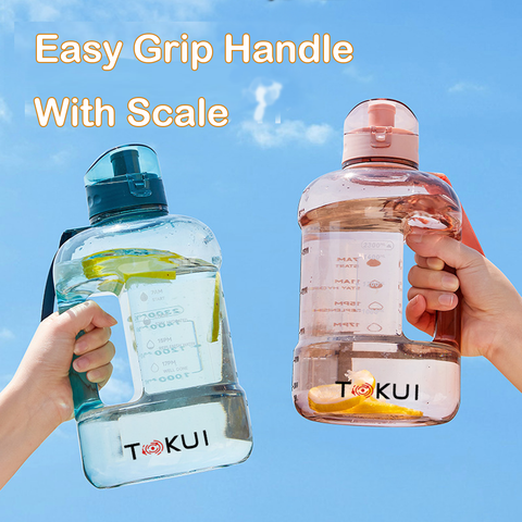 easy grip handle with scale tokui 2300ml water bottle for sports gym workout