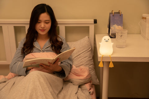 Cute Lying Duck Night Lamp Silicone Rechargeable