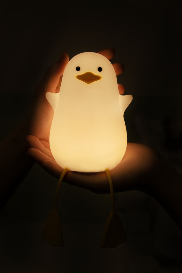 Cute Lying Duck Night Lamp Silicone Lie Flat Duck Light 1200mAh Rechar ...