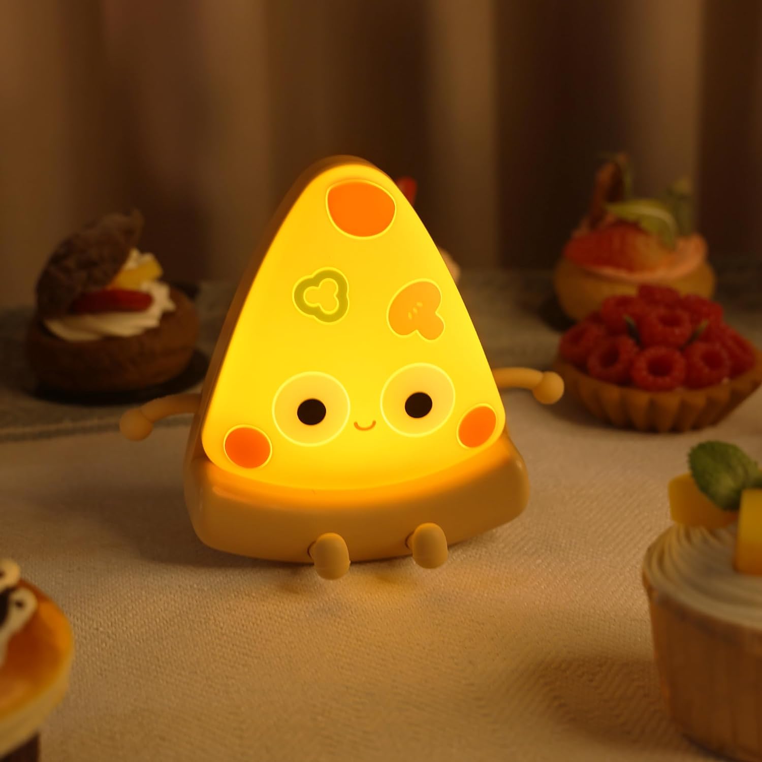 Adorable Pizza Silicone Night Light Pizza Nursery Lamp Rechargeable - Tokui Pty Ltd