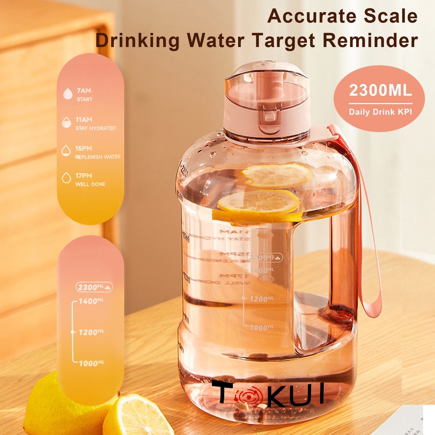 Stay Hydrated with the Tokui 2300 ML Motivational Water Bottle - Tokui Pty Ltd